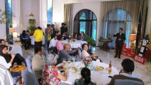 Tulleeho's Rakshit Khurana leads media representatives through a tasting